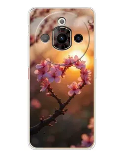 Чехол для ZTE Nubia Focus Pro с картинкой «Розовый цвет сердце на фоне заката» Чехол для ZTE Nubia Focus Pro с картинкой «Розовый цвет сердце на фоне заката»