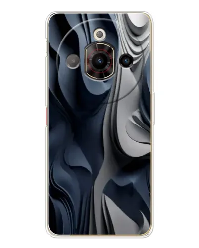 Чехол для ZTE Nubia Focus Pro с картинкой «Объемные синие складки»