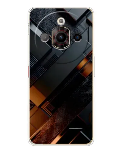 Чехол для ZTE Nubia Focus Pro с картинкой «Черные геометрические блоки»