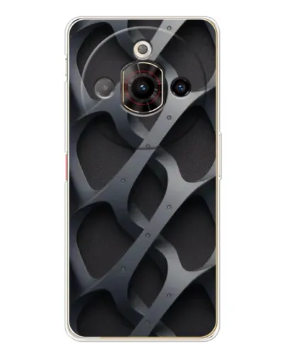 Чехол для ZTE Nubia Focus Pro с картинкой «Объемное серое плетение»