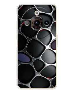 Чехол для ZTE Nubia Focus Pro с картинкой «Объемная темная решетка»