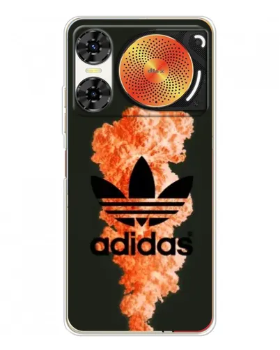 Чехол для ZTE Nubia Music 2 с картинкой «Оранжевый дым Adidas»