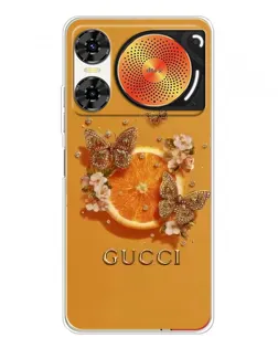 Чехол для ZTE Nubia Music 2 с картинкой «Gucci — золотые бабочки»
