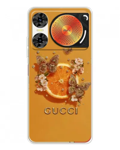 Чехол для ZTE Nubia Music 2 с картинкой «Gucci — золотые бабочки» Чехол для ZTE Nubia Music 2 с картинкой «Gucci — золотые бабочки»