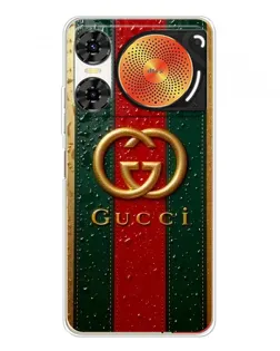 Чехол для ZTE Nubia Music 2 с картинкой «Gucci — фирменная полоса и золото»