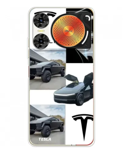 Чехол для ZTE Nubia Music 2 с картинкой «Коллаж Cybertruck Tesla» Чехол для ZTE Nubia Music 2 с картинкой «Коллаж Cybertruck Tesla»