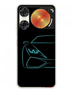 Чехол для ZTE Nubia Music 2 с картинкой «Голубой силуэт Lamborghini»