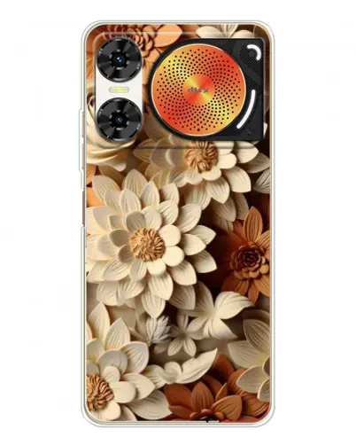 Чехол для ZTE Nubia Music 2 с картинкой «Бежевый флористический декор» Чехол для ZTE Nubia Music 2 с картинкой «Бежевый флористический декор»