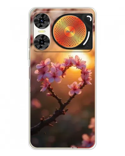 Чехол для ZTE Nubia Music 2 с картинкой «Розовый цвет сердце на фоне заката» Чехол для ZTE Nubia Music 2 с картинкой «Розовый цвет сердце на фоне заката»