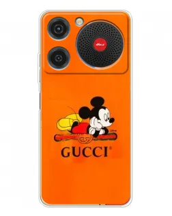 Чехол для ZTE Nubia Music с картинкой «Микки Маус Gucci — оранж»