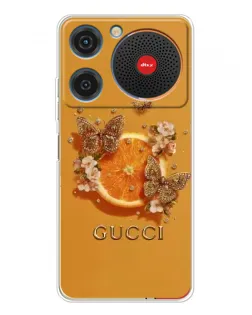 Чехол для ZTE Nubia Music с картинкой «Gucci — золотые бабочки»