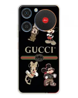 Чехол для ZTE Nubia Music с картинкой «Gucci — герои Disney и монограмма»