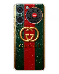 Чехол для ZTE Nubia Music с картинкой «Gucci — фирменная полоса и золото»