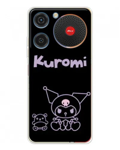 Чехол для ZTE Nubia Music с картинкой «Kuromi — черный минимализм»