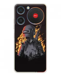 Чехол для ZTE Nubia Music с картинкой «PUBG — огненный силуэт» Чехол для ZTE Nubia Music с картинкой «PUBG — огненный силуэт»
