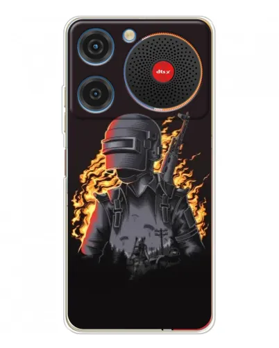 Чехол для ZTE Nubia Music с картинкой «PUBG — огненный силуэт» Чехол для ZTE Nubia Music с картинкой «PUBG — огненный силуэт»