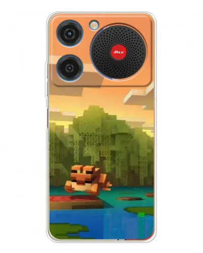 Чехол для ZTE Nubia Music с картинкой «Майнкрафт закат солнца»