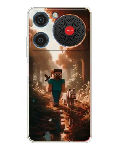 Чехол для ZTE Nubia Music с картинкой «Стив в лесу»