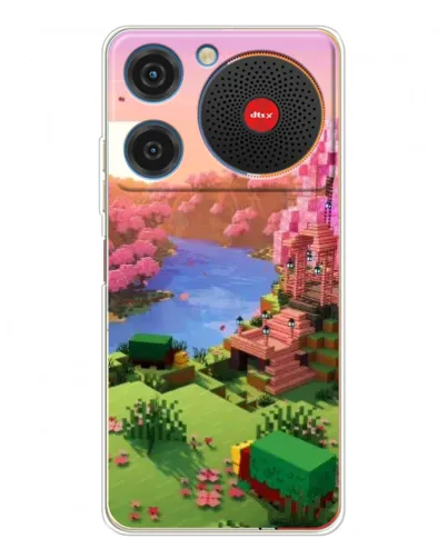 Чехол для ZTE Nubia Music с картинкой «Розовое дерево Minecraft»