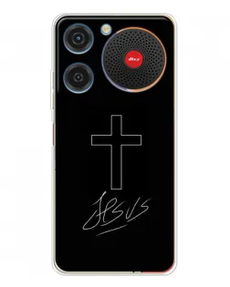 Чехол для ZTE Nubia Music с картинкой «Графический крест Jesus»