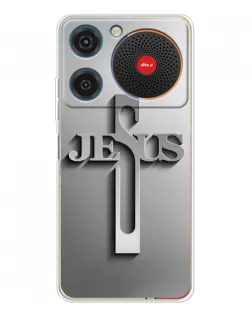 Чехол для ZTE Nubia Music с картинкой «Металлический крест Jesus»