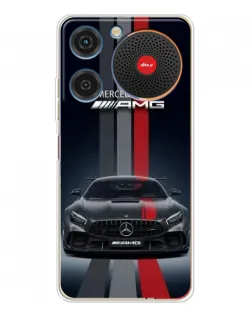 Чехол для ZTE Nubia Music с картинкой «Mercedes — белый карбон»