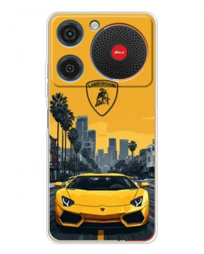 Чехол для ZTE Nubia Music с картинкой «Желтый Lamborghini город» Чехол для ZTE Nubia Music с картинкой «Желтый Lamborghini город»