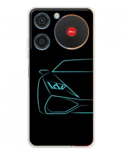 Чехол для ZTE Nubia Music с картинкой «Голубой силуэт Lamborghini» Чехол для ZTE Nubia Music с картинкой «Голубой силуэт Lamborghini»