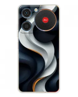 Чехол для ZTE Nubia Music с картинкой «Объемные черно-белые ленты»
