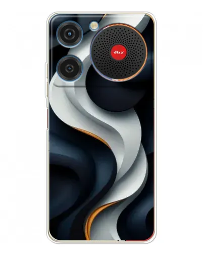 Чехол для ZTE Nubia Music с картинкой «Объемные черно-белые ленты» Чехол для ZTE Nubia Music с картинкой «Объемные черно-белые ленты»