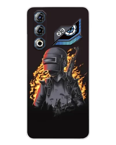 Чехол для ZTE Nubia Neo 3 GT с картинкой «PUBG — огненный силуэт»