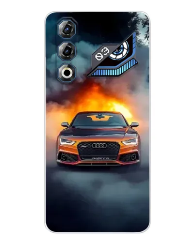 Чехол для ZTE Nubia Neo 3 GT с картинкой «Audi в огненном дыму»