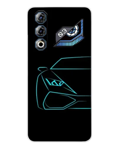Чехол для ZTE Nubia Neo 3 GT с картинкой «Голубой силуэт Lamborghini»