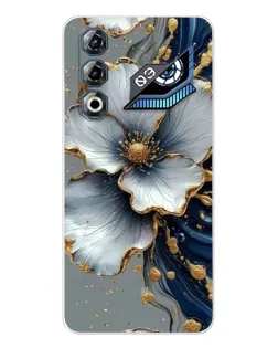Чехол для ZTE Nubia Neo 3 GT с картинкой «Белый цветок и золотой флюид»