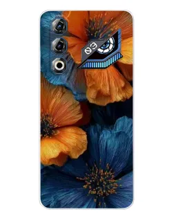 Чехол для ZTE Nubia Neo 3 GT с картинкой «Яркая сине-оранжевая флора»