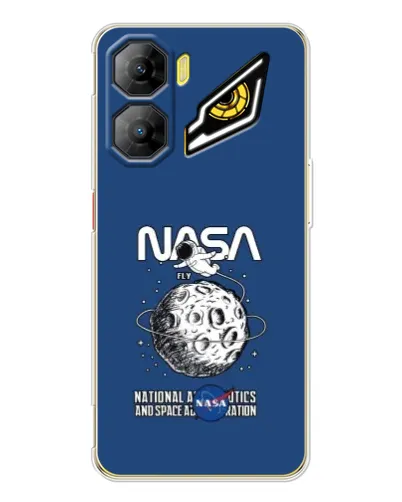 Чехол для ZTE Nubia Neo 3 с картинкой «NASA — лунная миссия»