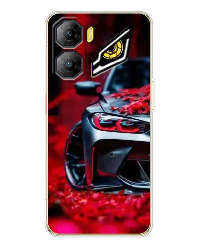 Чехол для ZTE Nubia Neo 3 с картинкой «Спортивная BMW и цветы»