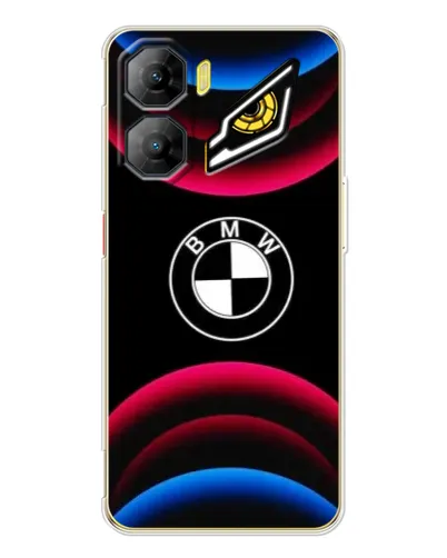Чехол для ZTE Nubia Neo 3 с картинкой «Логотип BMW и неоновые дуги»