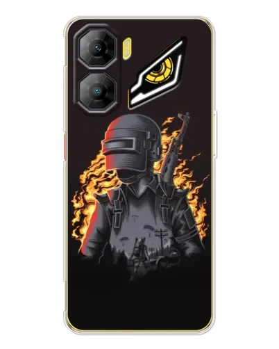 Чехол для ZTE Nubia Neo 3 с картинкой «PUBG — огненный силуэт»