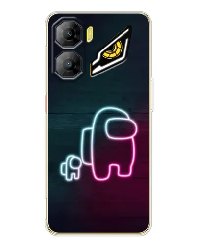 Чехол для ZTE Nubia Neo 3 с картинкой «Among Us неон-арт»