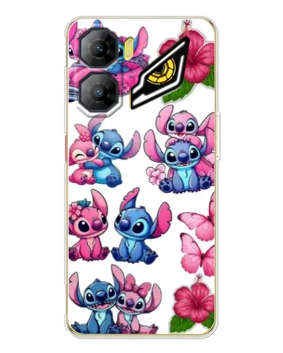 Чехол для ZTE Nubia Neo 3 с картинкой «Стикеры Stitch и Angel»