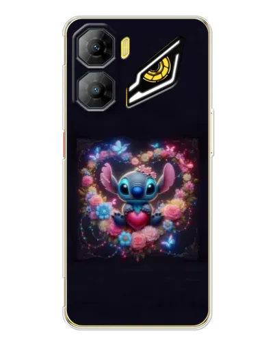 Чехол для ZTE Nubia Neo 3 с картинкой «Stitch в цветах»