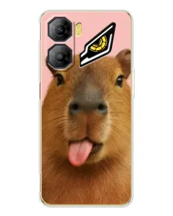 Чехол для ZTE Nubia Neo 3 с картинкой «Капибара с языком»