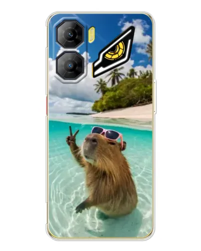 Чехол для ZTE Nubia Neo 3 с картинкой «Капибара на море»