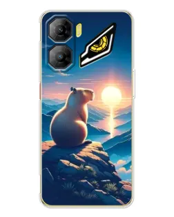 Чехол для ZTE Nubia Neo 3 с картинкой «Закат солнца с капибарой»