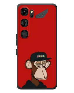 Чохол для ZTE Nubia Neo 5 GT 5G з картинкою «Bored Ape — червоний фон»