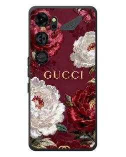 Чехол для ZTE Nubia Neo 5 GT 5G с картинкой «Gucci — бордовые розы»