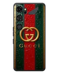 Чехол для ZTE Nubia Neo 5 GT 5G с картинкой «Gucci — фирменная полоса и золото»