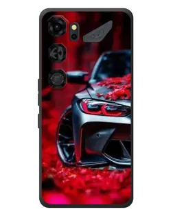 Чехол для ZTE Nubia Neo 5 GT 5G с картинкой «Спортивная BMW и цветы»