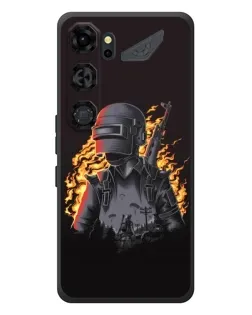 Чехол для ZTE Nubia Neo 5 GT 5G с картинкой «PUBG — огненный силуэт»